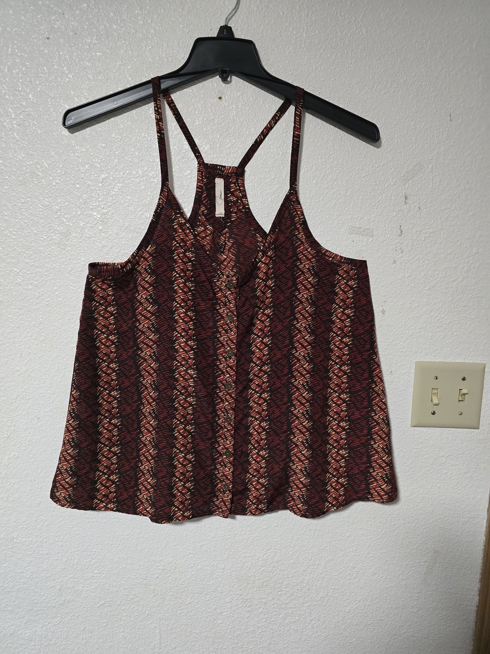 Patterson J. Kincaid Burgundy Patterned Strappy Camisole